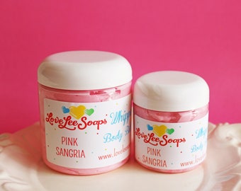 Mantequilla corporal batida sangría rosa - loción batida, loción corporal, glaseado corporal, cuidado de la piel, regalo para mamá, loción hidratante, crema de manos