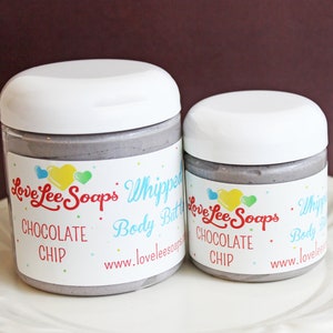 Whipped Body Butter Chocolate Chip - Body Frosting, Body Lotion, Skin Care, Teen Gift, Party Favors, Whipped Lotion, Hand Cream, Cookie