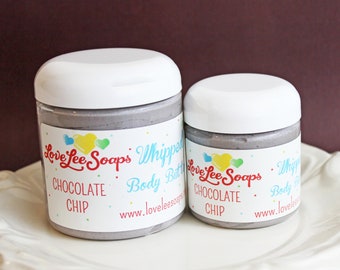 Whipped Body Butter Chocolate Chip - Body Frosting, Body Lotion, Skin Care, Teen Gift, Party Favors, Whipped Lotion, Hand Cream, Cookie