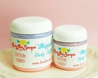 Whipped Body Butter Cotton Candy - Body Lotion, Body Frosting, Body Whip, Hand Cream, Body Cream, Carnival, Baby Shower Favors, Unicorn