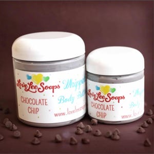 Chocolate Chip Whipped Body Butter: Moisturizing Cream, Shea Butter Lotion, Vegan Skincare, Dessert Gift