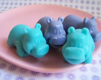 Hippo Soap - Lavender Set, Animal Soap, Hippopotamus Soap, Baby Shower Favors, Soap Favors, Lavender Soap, Gift For Her, Hostess Gift, Teen