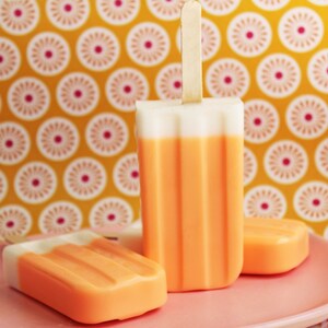 Soap Pop Dreamy Soapy pop, Ice Pop Soap, Ice Cream Soap, Orange Soap, Vanilla Soap, Kids Soap, Soap Favors, Summertime Soap image 4