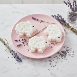 Sheep Soap: Lavender Animal Soap, Farmhouse Bath Decor, Handmade Vegan Gift
