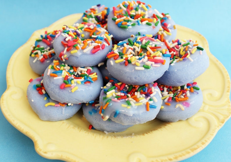 Doughnut Soap Mini Sprinkle Set Blueberry Scented, Sprinkle Soaps, Mini Set, Party Favors, Kids Soap, Donut soap, Baby Shower Favors, Kid image 5