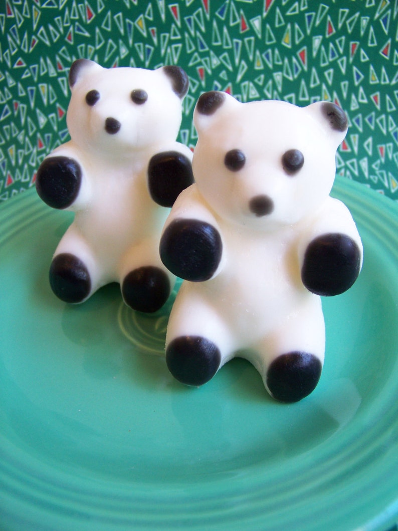 Panda Bear Soap Kids Soap, Children Soap, Animal Soap, Party Favors, Bath Soap, Lime Scented, Teddy Bear, Jungle, Novelty Soap, Bear Soap image 1