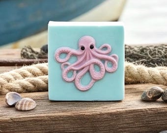 Octopus Soap Bar: Ocean Breeze Scented Handmade Soap