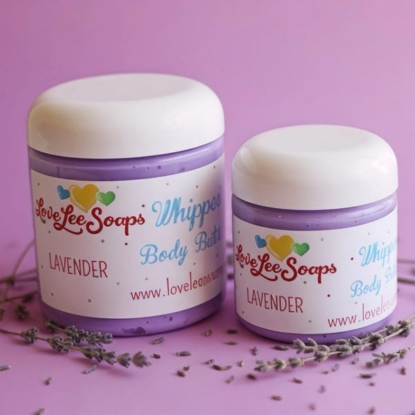 Lavender Whipped Body Butter: Moisturizing Cream, Shea Butter Lotion, Vegan Skincare, Spa Gift