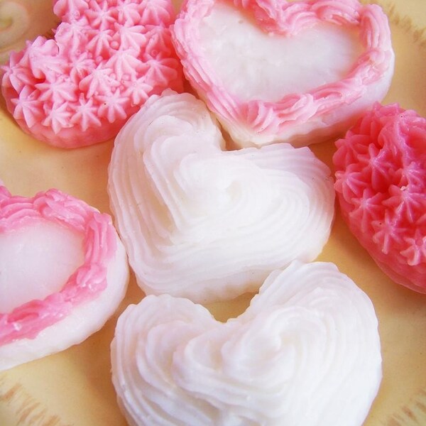 Cookie Soap Set - Hart Zeep, Frosted Cookie, Aardbei Geparfumeerde, Frosting Zeep, Zeep Koekjes, Bruiloft Gunsten, Bruids Douche Gunsten, Liefde