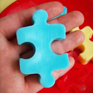 Jigsaw Puzzle Soap Set Soap Favors, Kids Soap, Watermelon Soap, Novelty Soap, Teacher Gift, School Favors, Autism Awareness Soap, Vegan image 4
