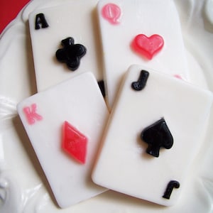 Playing Cards Soap Set Deck of Cards Soap, Poker Soap, Soap Favors, Vegas Soap, Jackpot Soap, Ace of Spades, Gift For Him, Poker Gift image 4