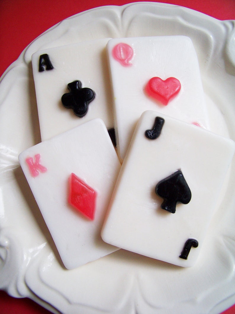 Playing Cards Soap Set Deck of Cards Soap, Poker Soap, Soap Favors, Vegas Soap, Jackpot Soap, Ace of Spades, Gift For Him, Poker Gift image 4