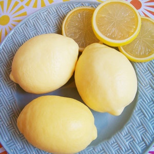 Lemon Soap Fruit Juicy Citrus - Yellow soap, Fruit Soap, Lemon scented, Novelty Food Soap, Kitchen Soap, Soap Favors, Wedding Favors, Cute