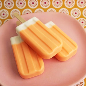 Soap Pop Dreamy Soapy pop, Ice Pop Soap, Ice Cream Soap, Orange Soap, Vanilla Soap, Kids Soap, Soap Favors, Summertime Soap image 2