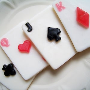 Playing Cards Soap Set Deck of Cards Soap, Poker Soap, Soap Favors, Vegas Soap, Jackpot Soap, Ace of Spades, Gift For Him, Poker Gift image 2