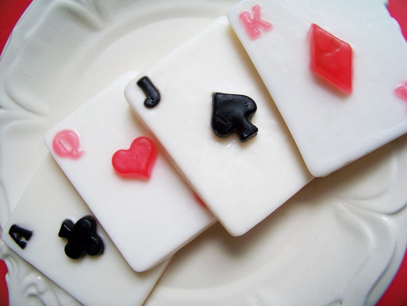 Playing Cards Soap Set Deck of Cards Soap, Poker Soap, Soap Favors, Vegas Soap, Jackpot Soap, Ace of Spades, Gift For Him, Poker Gift image 2