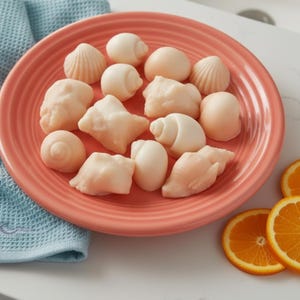 Sea Shell Soap Set: Orange Scented Vegan Soaps, Beach Favors