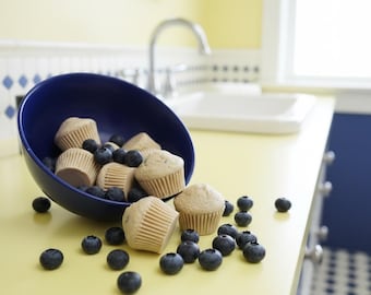 Blueberry Muffin Soap Mini Set: Scented Cupcake Soaps, Party Favors