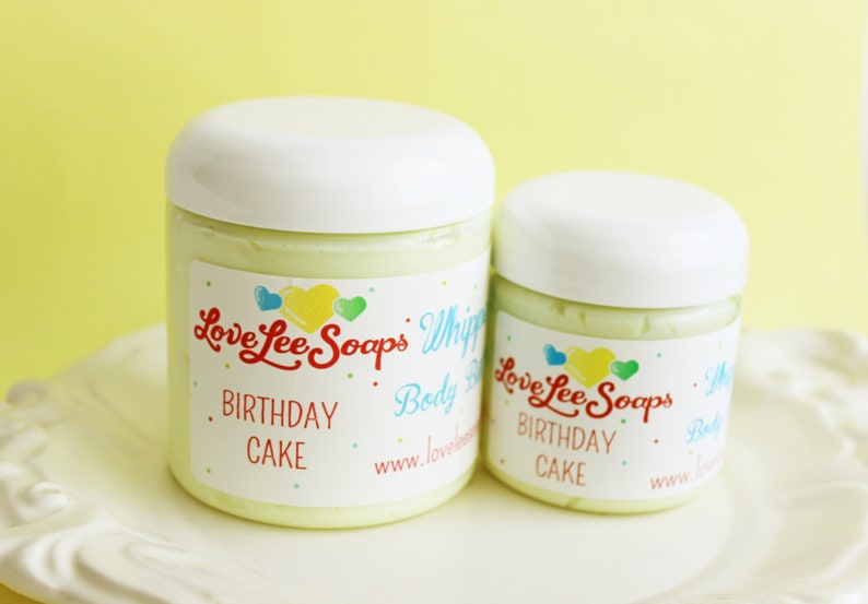 Whipped Body Butter Birthday Cake Whipped Body Lotion, Body Frosting, Happy Birthday, Cupcake, Body Whip, Whipped Lotion, Cake, Soap Favor image 2