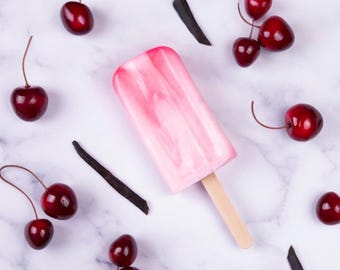 Cherry Vanilla Soap Pop, Sweet Fruity Bath Treat, Novelty Gift, Handmade Vegan Favor