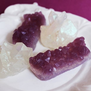 Amethyst Crystal Quartz Lavender Soap Set Gemstone Soap, Stone, Healing, Soap Bar, Rock Soap, Gift For Her, Party Favors, Novelty Soap image 3