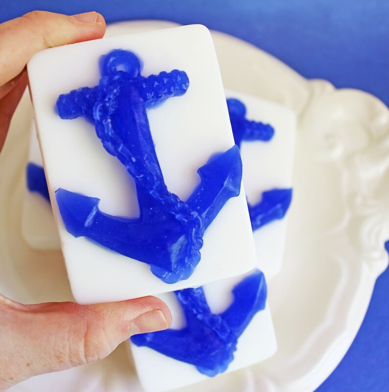 Nautical Anchor Soap Beach Soap, Wedding Favors, Ocean Breeze Soap, Gift for Him, Guest Bathroom Soap, Party Favor, Soap Favors, Teen Gift image 4