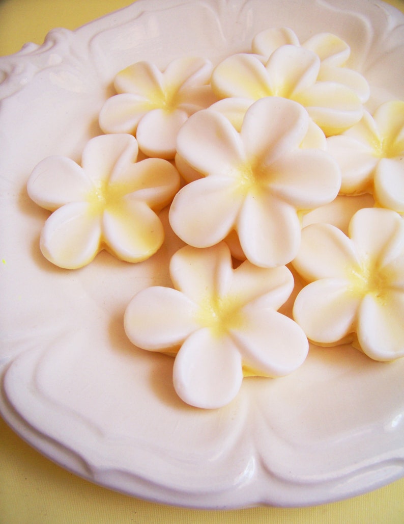 Plumeria Soap Set Flower Soap, Frangipani Soap, Wedding Favors, Bridal Shower, Soap Favors, Hawaiian Flower Soap, Hawaii Soap, Beach Soap image 2