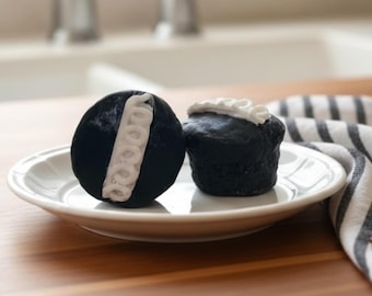 Jabón de pastelería con forma de cupcake de chocolate, pastilla de baño inspirada en postres, regalo vegano hecho a mano.