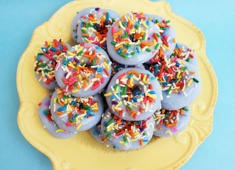 Doughnut Soap Mini Sprinkle Set Blueberry Scented, Sprinkle Soaps, Mini Set, Party Favors, Kids Soap, Donut soap, Baby Shower Favors, Kid image 3