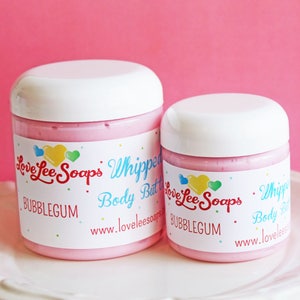 Whipped Body Butter Bubblegum - Body Lotion, Whipped Lotion, Body Frosting, Gift For Her, Gift For Mom, LoveLeeSoap, Vegan, Candy Lotion