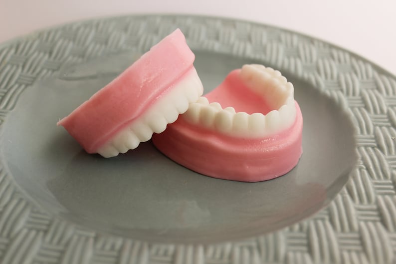 Denture Soap Peppermint Set False Teeth, Gag Gift, Tooth, Soap, Prank Soap, Mint Scented, Soap Dentures, Funny Soap, Over The Hill, Silly image 2