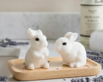 Bunny Soap Set: Lavender Rabbit Bath, Easter Basket Gift, Handmade