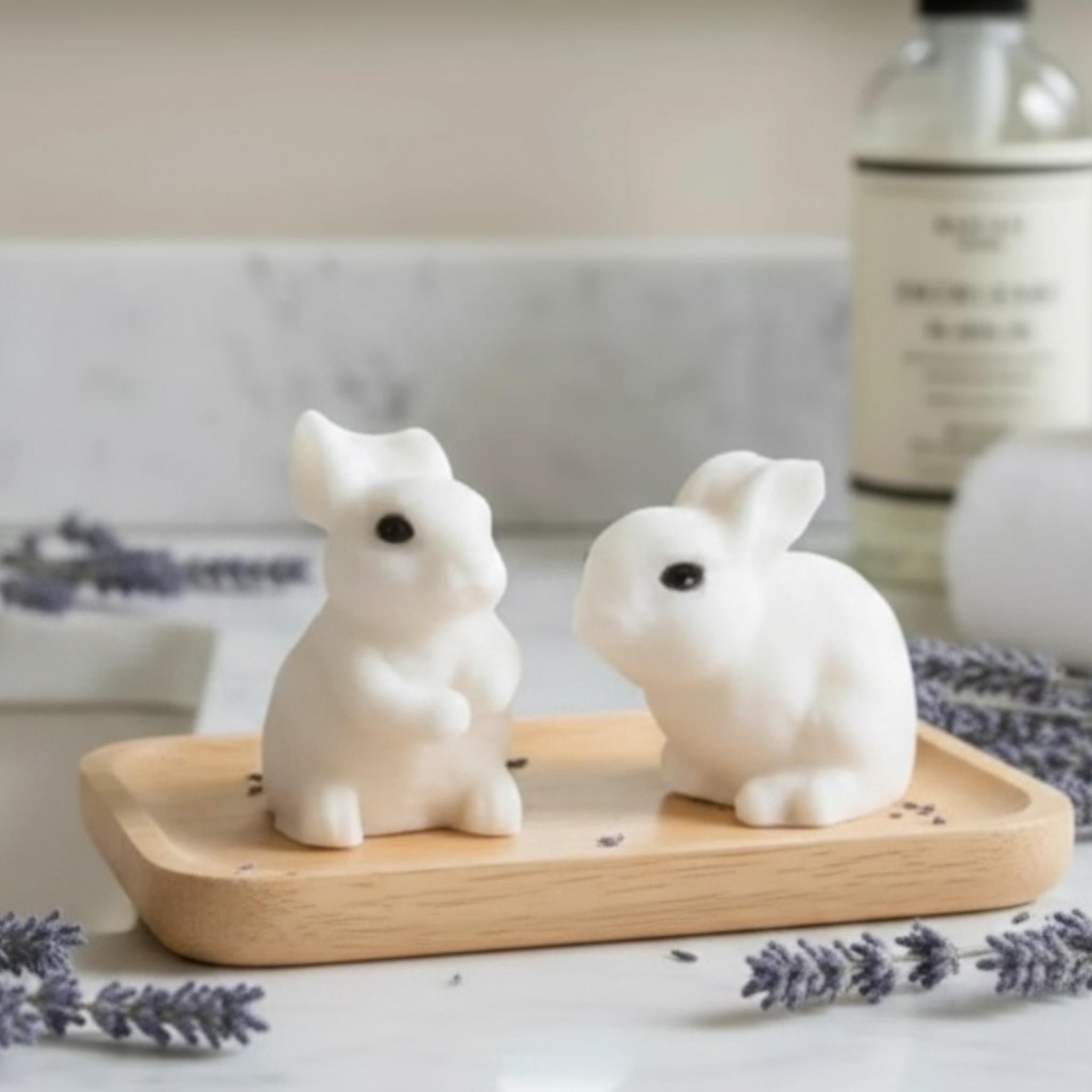 Bunny Soap Set: Lavender Rabbit Bath, Easter Basket Gift, Handmade