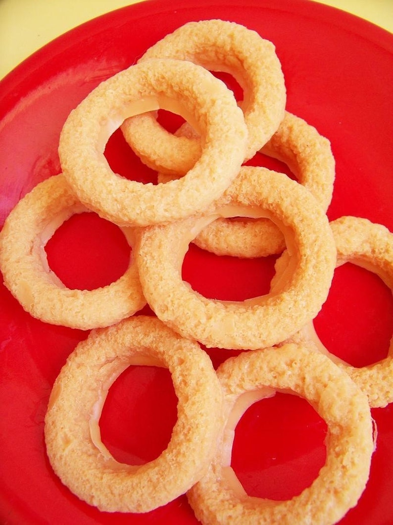 Onion Ring Soap Set - Food Soap, Prank Soap, Food Soap, Gag Gift, Kids Soap, Fake Food Soap, Onion, Fair Food, Funny Soap, Carnival Soap 