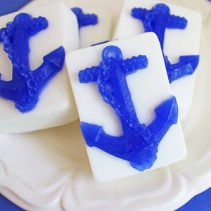 Nautical Anchor Soap Beach Soap, Wedding Favors, Ocean Breeze Soap, Gift for Him, Guest Bathroom Soap, Party Favor, Soap Favors, Teen Gift image 1