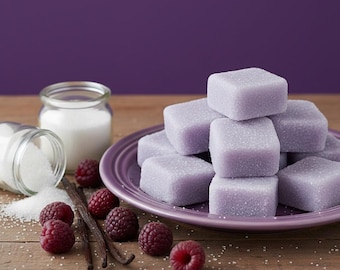 Black Raspberry Vanilla Solid Sugar Scrub Cubes: Exfoliating Soap Bar