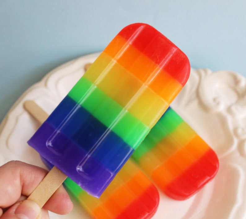 Soap Pop Rainbow Watermelon Soapy pop, Ice Pop Soap, Ice Cream Soap, Pride Soap, Wholesale, Kids Soap, Soap Favors, Novelty Soap, Gift image 4