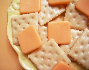 Crackers With Cheese Soap Set - Cheese Soap, Cracker Soap, Orange Soap, Fake Food Soap, Party Favors, Prank Soap, Gag Gift, Funny Soap, Soap