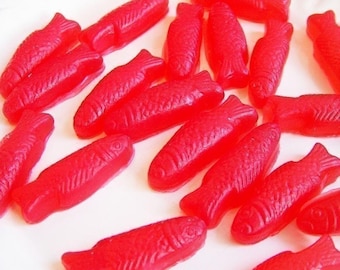 Cherry Fish Soap Set - Fish Soap, Sweet Candy Soap, Teen Gift, Novelty Bath, Red, Candy Soaps, Swedish, Soap Favors, Cherry Scented, Dessert