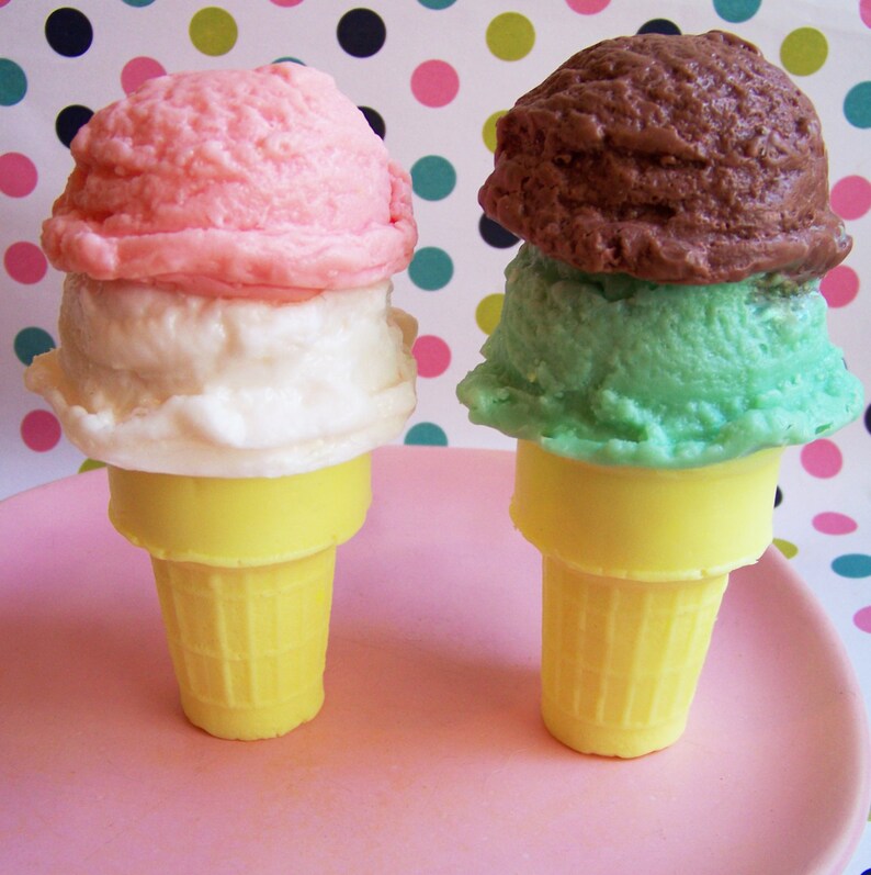 Ice Cream Soap Double Scoop Food Soap Dessert Soap Soap Etsy