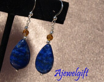 Lapis  Tear Drop Earrings 11025