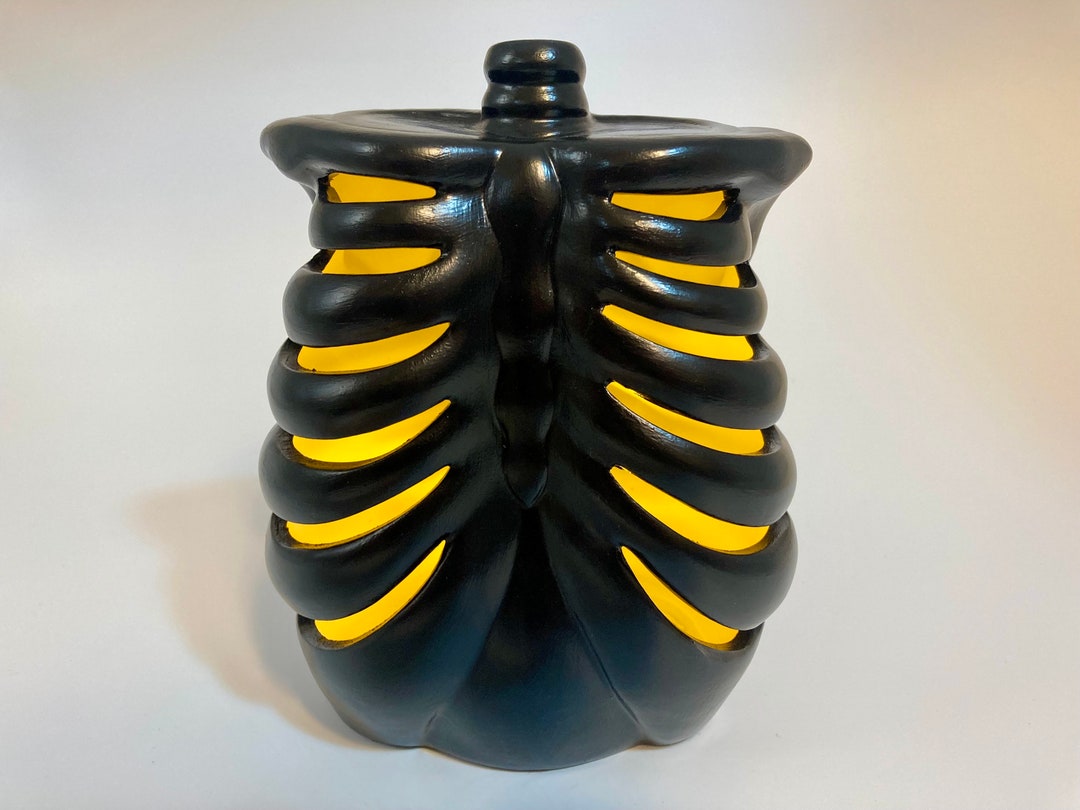 6.5 Light up Ceramic Rib Cage / Hand Painted Black - Etsy