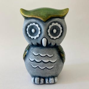 Hand Painted Ceramic Owl Piggy Coin Bank / Cute Collectible/Figurine