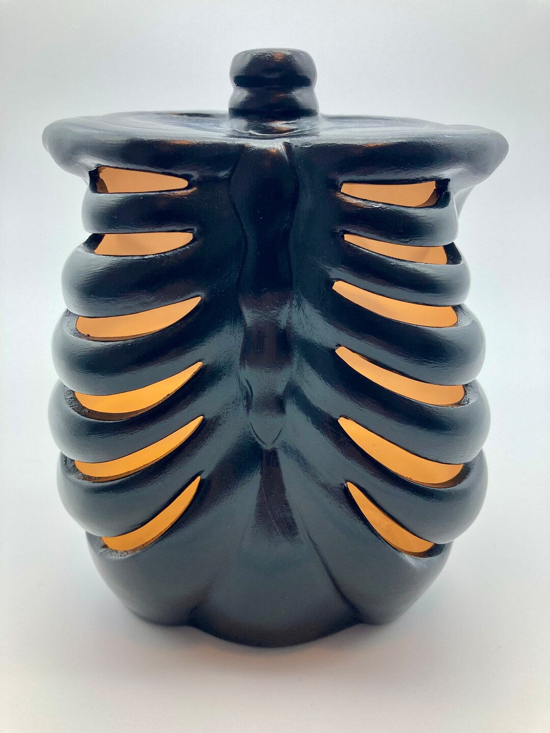 6.5 LED Ceramic Rib Cage / Lights up / Hand Painted Black - Etsy
