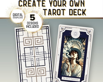 DIY Tarot Card Editable Template, Custom Tarot Card Canva Template, Editable Canva Tarot Card Frame, Create Your Own Tarot Card Download