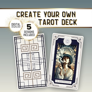 Modello modificabile di carte dei Tarocchi fai da te, modello Canva di carte dei Tarocchi personalizzato, cornice modificabile di carte dei Tarocchi di Canva, Crea il tuo download di carte dei Tarocchi