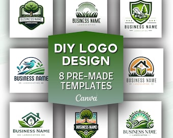 Landscaping Services Logo, Lawn Care Logo, DIY Logo Design Template, Lawncare Logo, Lawn Mowing Logo, Gardener Logo, Yard Service Logo