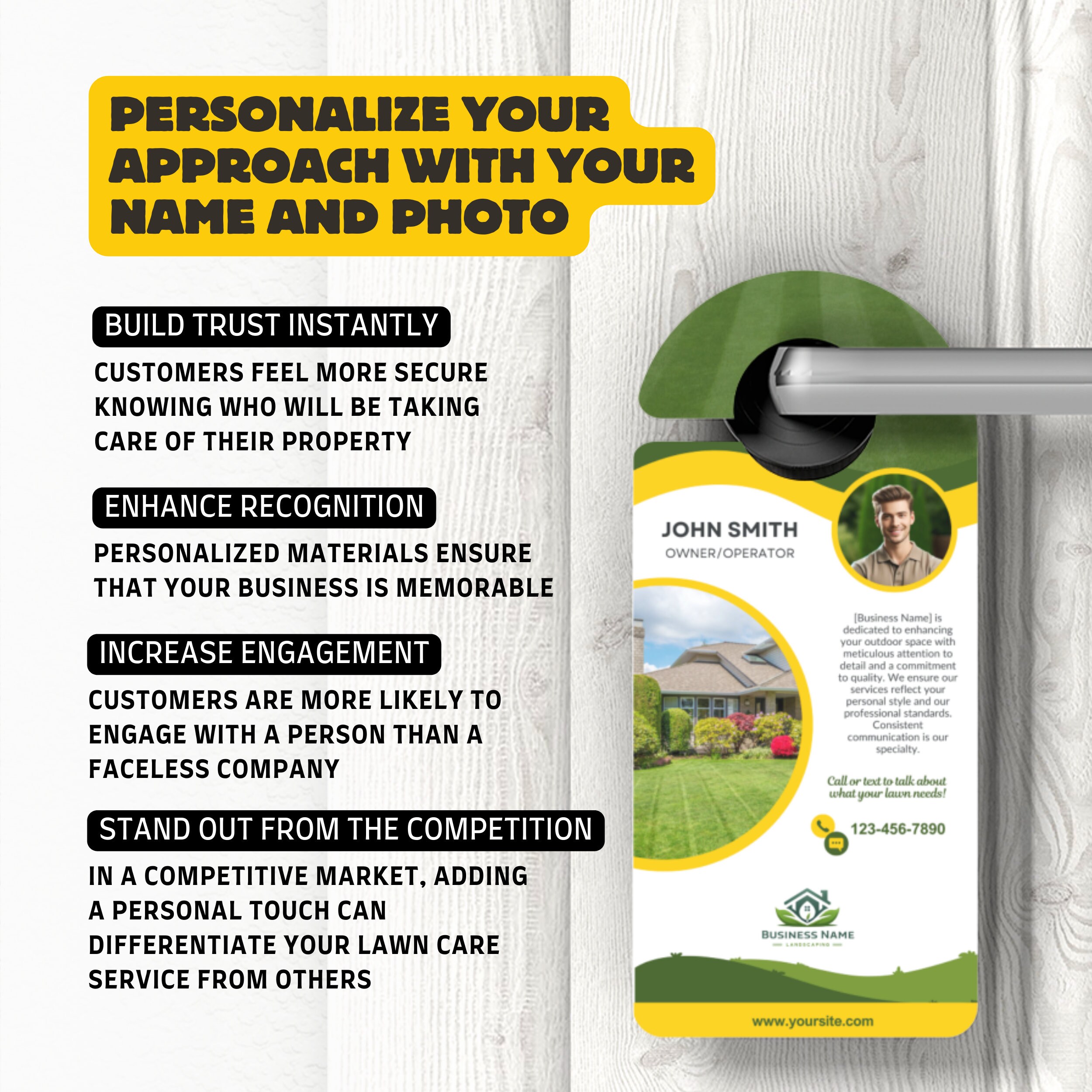 Door Hanger Template for Lawn Care Services, Customizable Landscaping ...