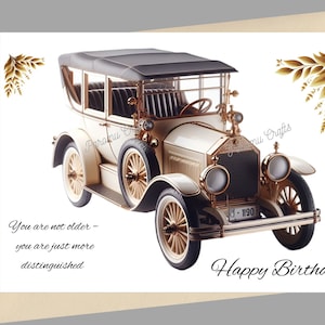 Tarjeta de cumpleaños Old Timer, Coche, PDF imprimible instantáneo, Padre, marido, abuelo, Tarjeta de amigo