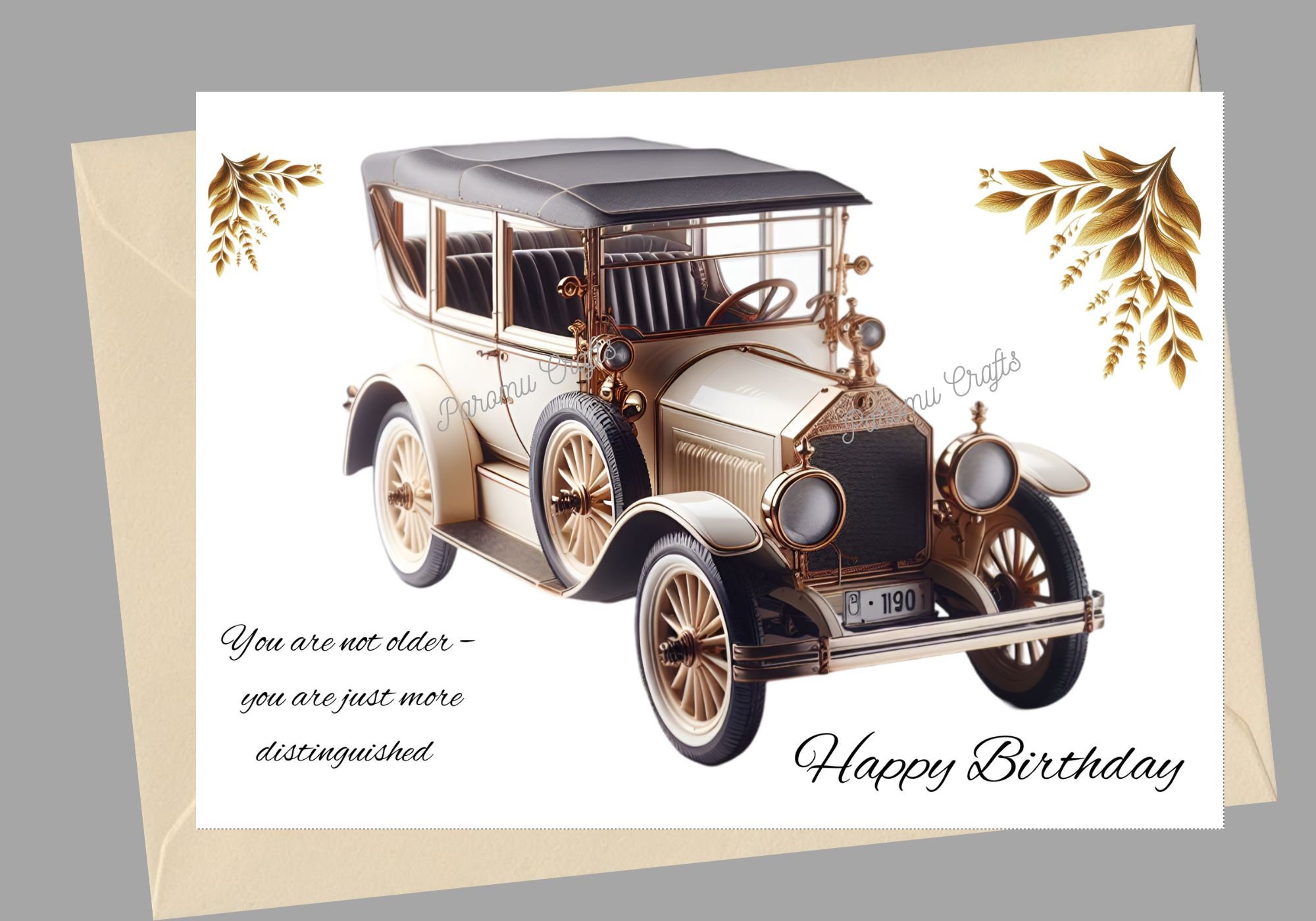 Birthday Card Old Timer, Car, Instant Printable Pdf, Father, Husband ...